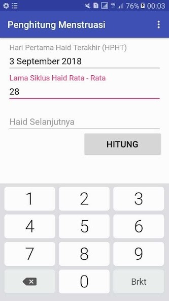 Run android online APK penghitung menstruasi haid from MyAndroid or emulate penghitung menstruasi haid using MyAndroid