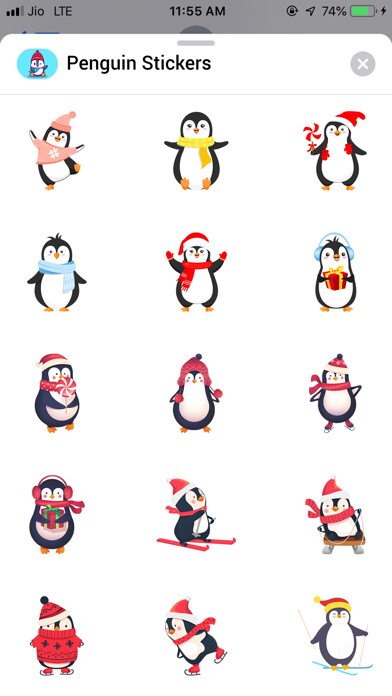 Emulate iPhone app Penguin Stickers for iMessage using MyAndroid