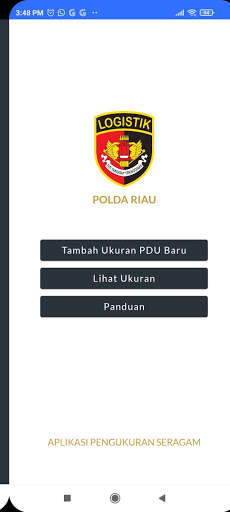 Run android online APK Pengukuran Seragam POLDA RIAU from MyAndroid or emulate Pengukuran Seragam POLDA RIAU using MyAndroid