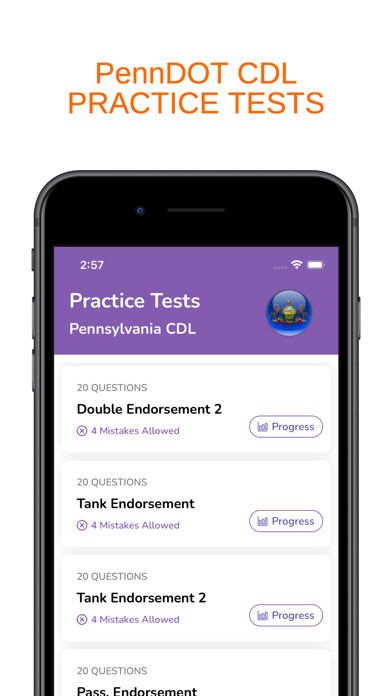 Emulate iPhone app PennDOT CDL Permit Test using MyAndroid Emulate iPhone app PennDOT CDL Permit Test using MyAndroid