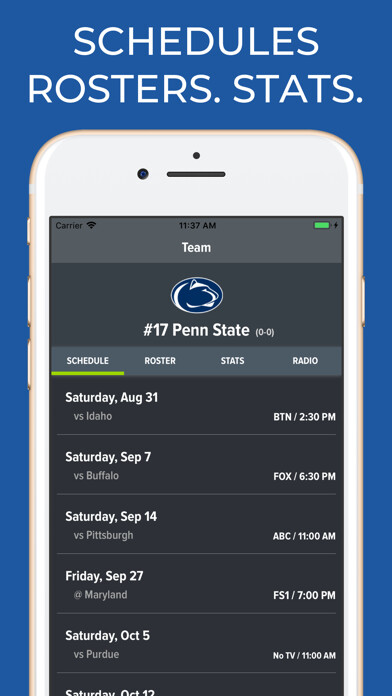 Emulate iPhone app Penn State Football Schedules using MyAndroid Emulate iPhone app Penn State Football Schedules using MyAndroid