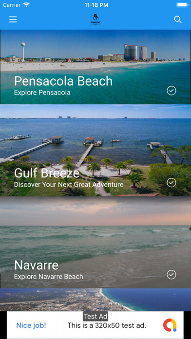 Emulate iPhone app PensacolaBeach.App using MyAndroid