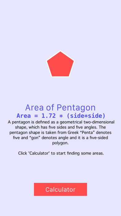 Emulate iPhone app Pentagon Area Calculator using MyAndroid Emulate iPhone app Pentagon Area Calculator using MyAndroid
