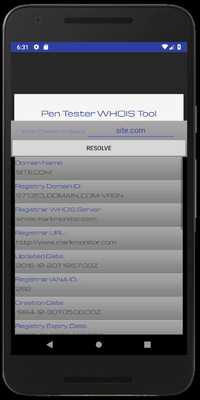 Emulate Android APK Pen Tester WHOIS Tool Emulate Android APK Pen Tester WHOIS Tool