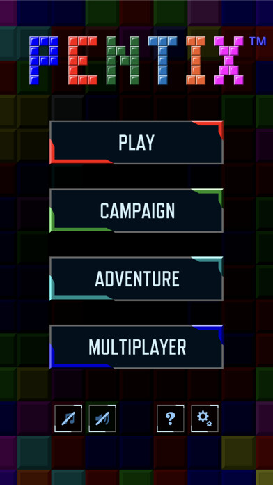 Emulate iPhone app Pentix - Falling Pentomino using MyAndroid