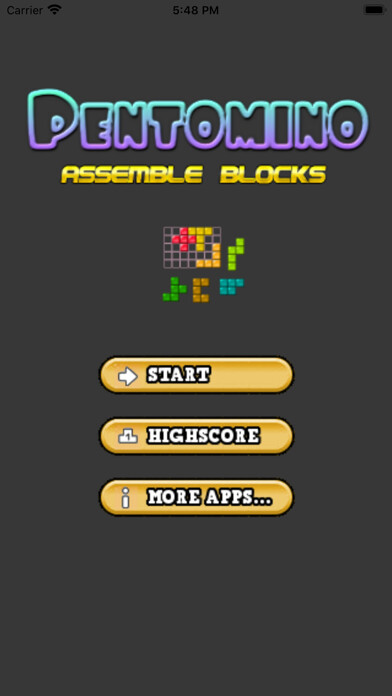 Emulate iPhone app PENTOMINO - ASSEMBLE BLOCKS using MyAndroid Emulate iPhone app PENTOMINO - ASSEMBLE BLOCKS using MyAndroid