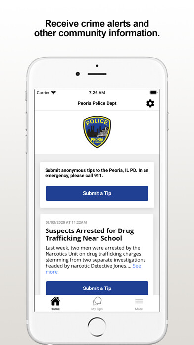 Emulate iPhone app Peoria PD using MyAndroid