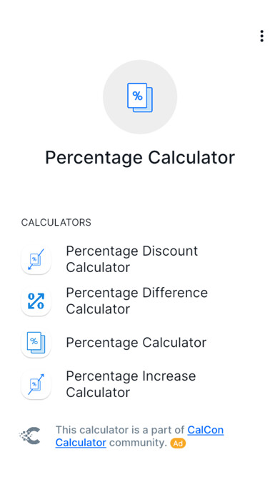 Emulate iPhone app Percentage Calculator - CalCon using MyAndroid