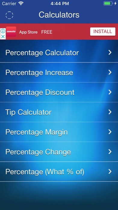 Emulate iPhone app Percentage Calculators using MyAndroid