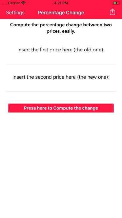 Emulate iPhone app Percentage Change Calculator using MyAndroid Emulate iPhone app Percentage Change Calculator using MyAndroid