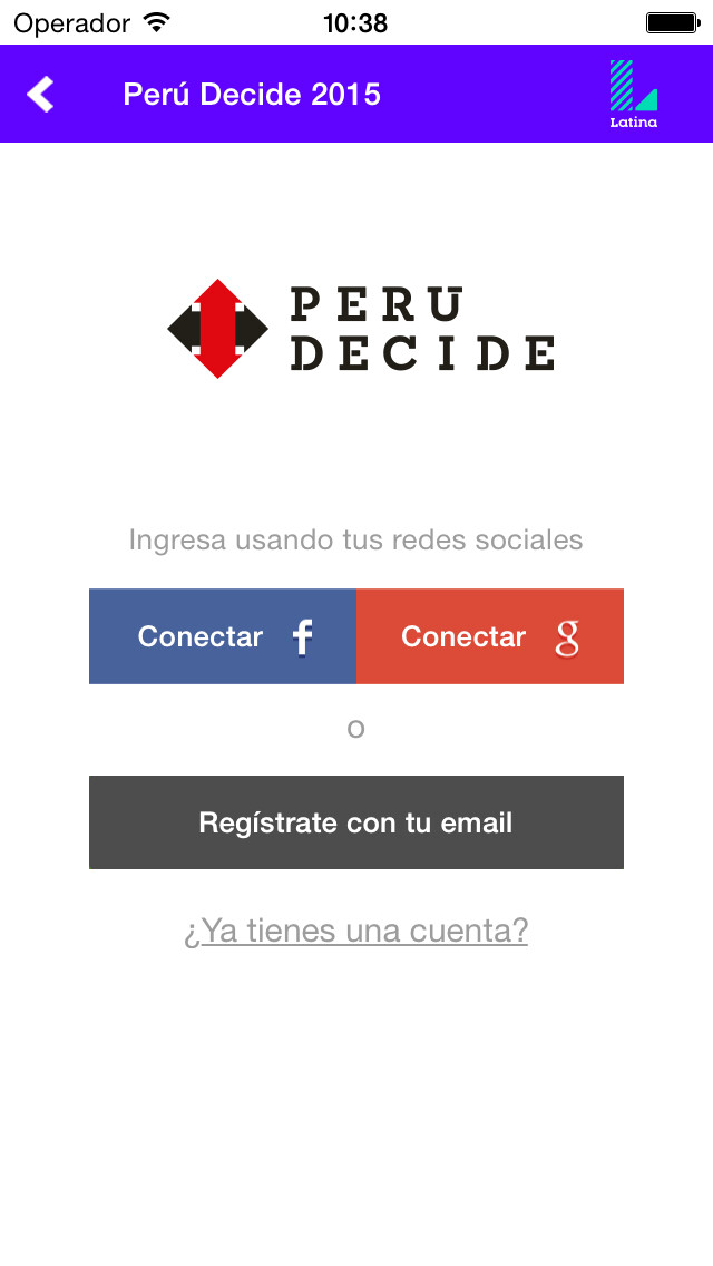 Emulate iPhone app Perú Decide using MyAndroid