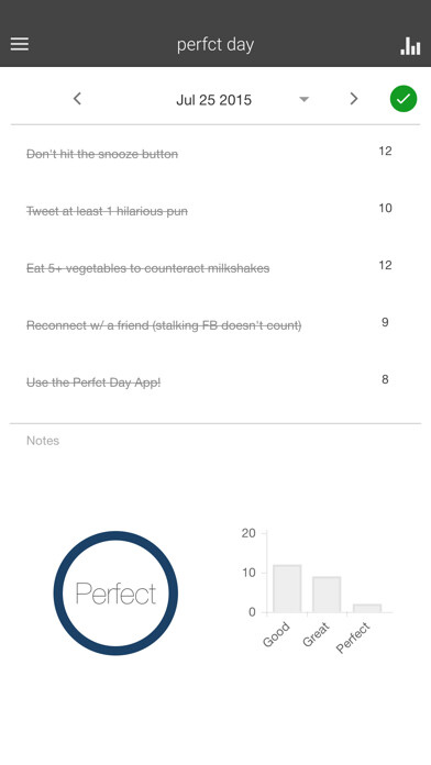 Emulate iPhone app Perfct Day: The Daily Habit Tracking Tool using MyAndroid