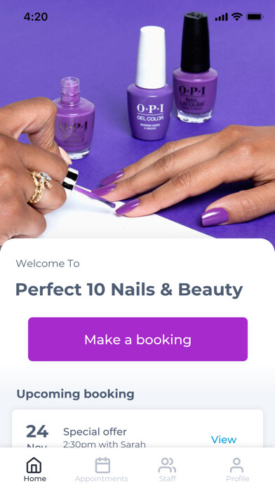 Emulate iPhone app Perfect 10 Nails & Beauty using MyAndroid