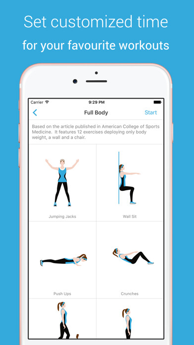 Emulate iPhone app Perfect Workout - Your Trainer using MyAndroid