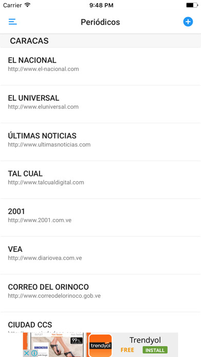 Emulate iPhone app PERIÓDICOS y REVISTAS de VENEZUELA using MyAndroid Emulate iPhone app PERIÓDICOS y REVISTAS de VENEZUELA using MyAndroid