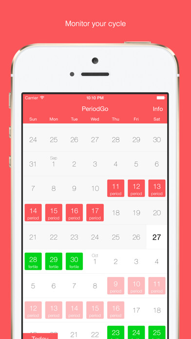 Emulate iPhone app PeriodGo using MyAndroid