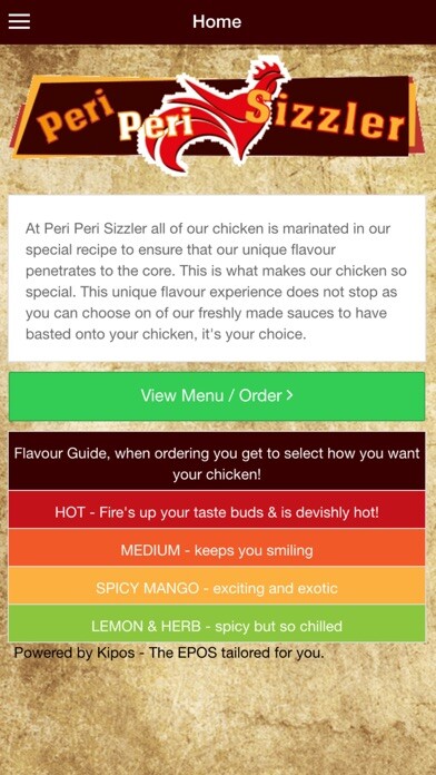 Emulate iPhone app Peri Peri Sizzler using MyAndroid Emulate iPhone app Peri Peri Sizzler using MyAndroid