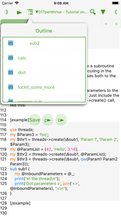 Emulate iPhone app Perl IDE Fresh Edition using MyAndroid