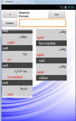 Emulate Android APK Persian Swedish Dictionary