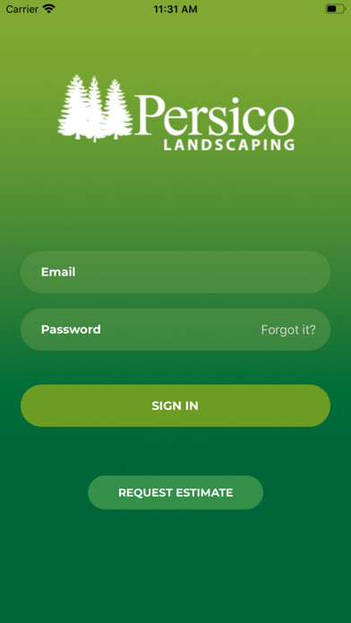 Emulate iPhone app Persico Landscaping using MyAndroid