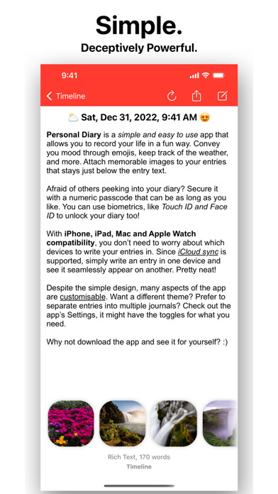 Emulate iPhone app Personal Diary (Journal) App using MyAndroid