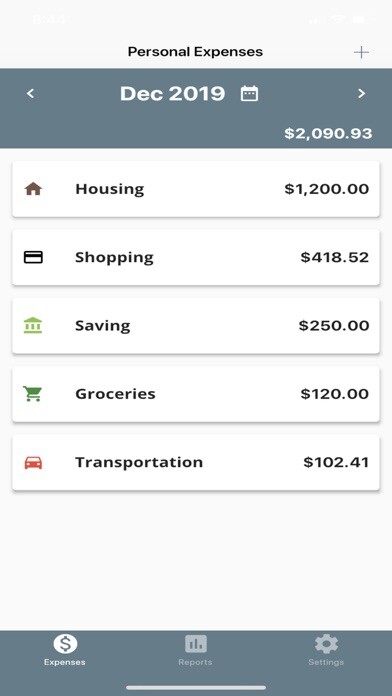 Emulate iPhone app Personal Expenses using MyAndroid
