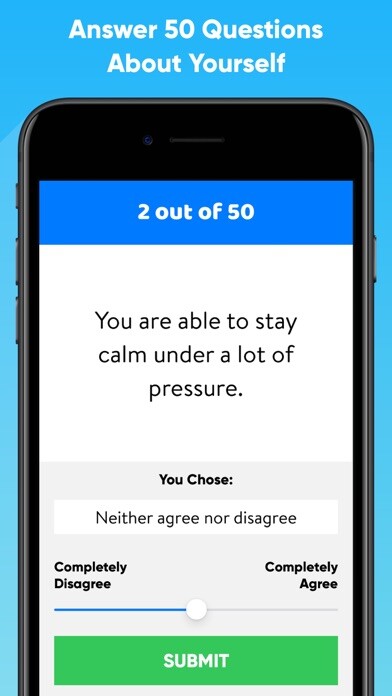 Emulate iPhone app Personality Trait Test Quiz using MyAndroid