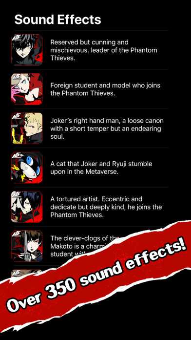 Emulate iPhone app Persona Soundboard using MyAndroid