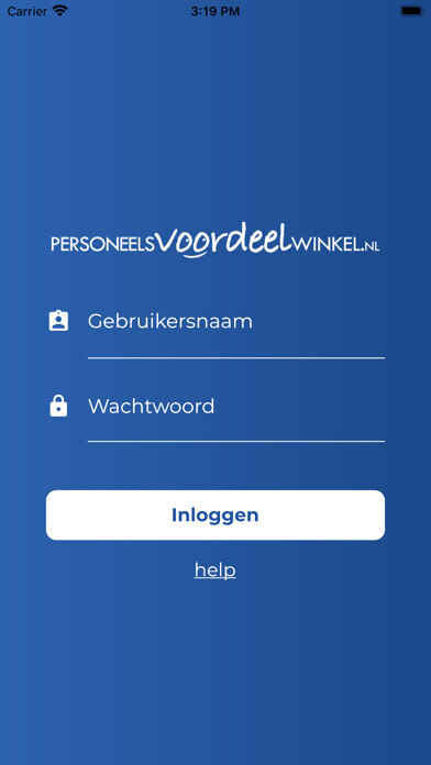 Emulate iPhone app Personeels Voordeel Winkel using MyAndroid