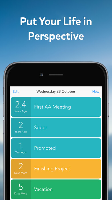 Emulate iPhone app Perspective - Event Countdowns and Habit Tracking using MyAndroid Emulate iPhone app Perspective - Event Countdowns and Habit Tracking using MyAndroid