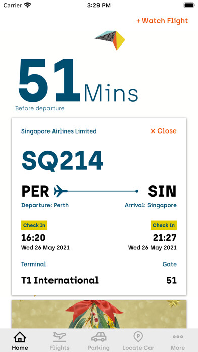 Emulate iPhone app Perth Airport using MyAndroid