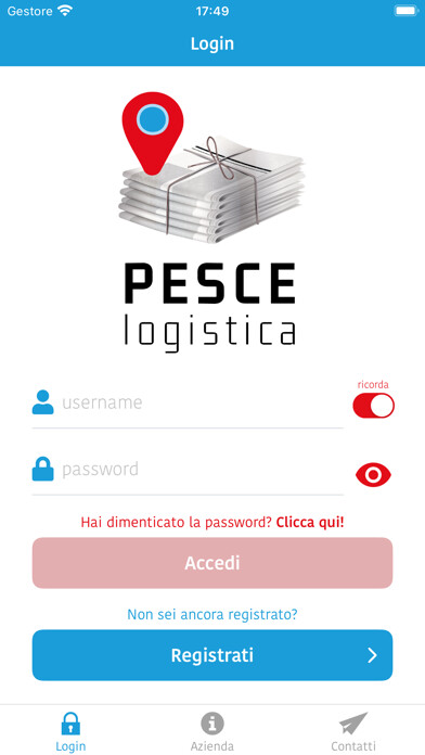 Emulate iPhone app Pesce Logistica using MyAndroid