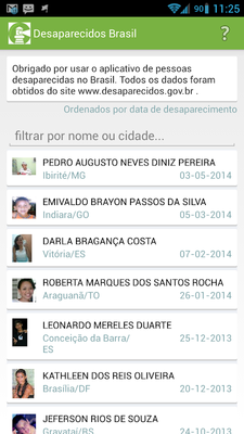 Emulate Android APK Pessoas Desaparecidas Brasil