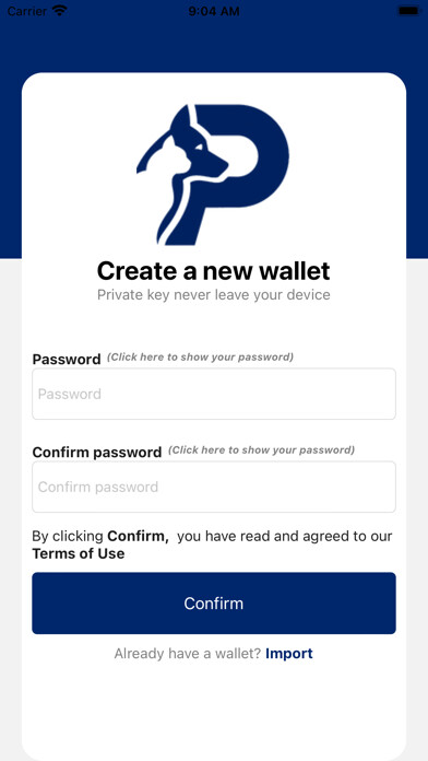 Emulate iPhone app PetCoin Crypto Wallet using MyAndroid