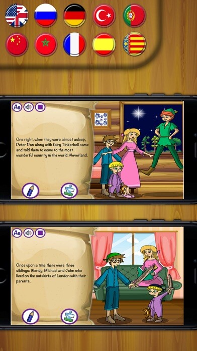 Emulate iPhone app Peter Pan Classic tales - interactive books using MyAndroid Emulate iPhone app Peter Pan Classic tales - interactive books using MyAndroid