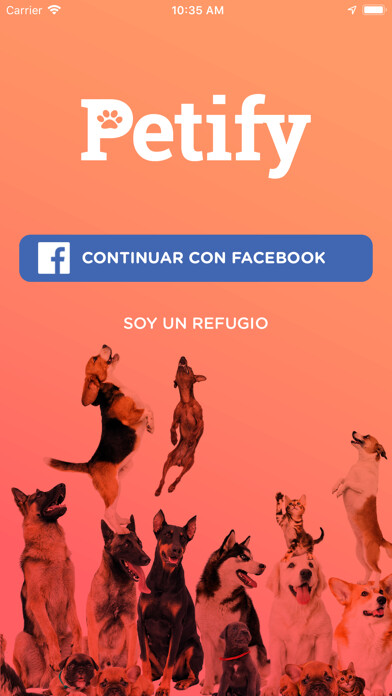 Emulate iPhone app Petify. Love for Pets using MyAndroid