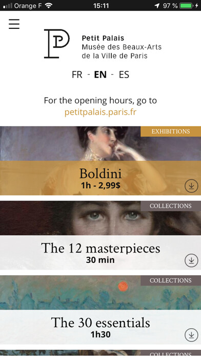 Emulate iPhone app Petit Palais using MyAndroid