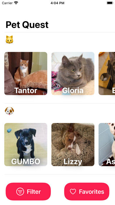 Emulate iPhone app Pet Quest - Adopt Pets Nearby using MyAndroid