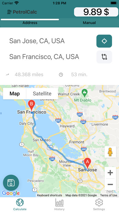 Emulate iPhone app PetrolCalc-Track Fuel Expenses using MyAndroid Emulate iPhone app PetrolCalc-Track Fuel Expenses using MyAndroid