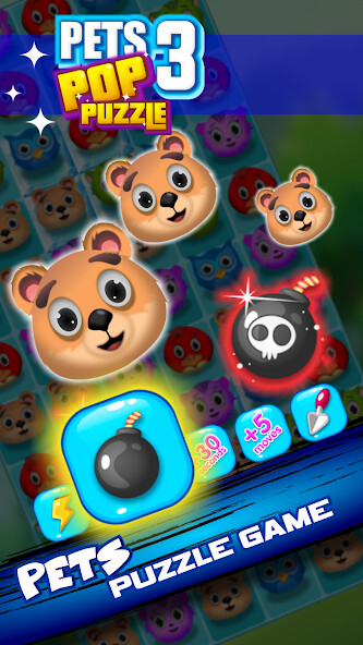 Run android online APK Pets 3 Pop Puzzle from MyAndroid or emulate Pets 3 Pop Puzzle using MyAndroid