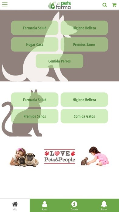 Emulate iPhone app Petsfarma,farmacia veterinaria using MyAndroid