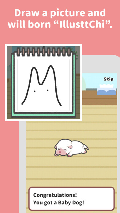 Emulate iPhone app Pet Simulater 2D - IllusttChi using MyAndroid