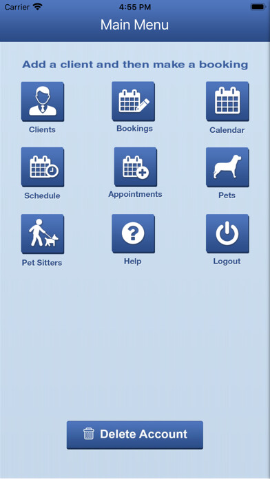Emulate iPhone app Pet Sitting & Dog Walking using MyAndroid