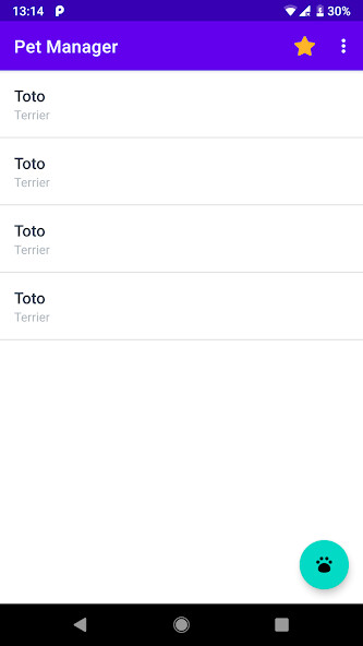 Emulate Android APK Pets Manager