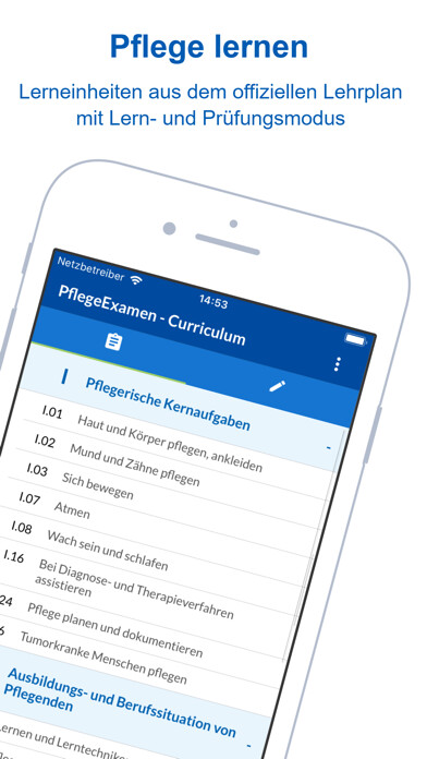 Emulate iPhone app Pflege Examen - Krankenpflege using MyAndroid