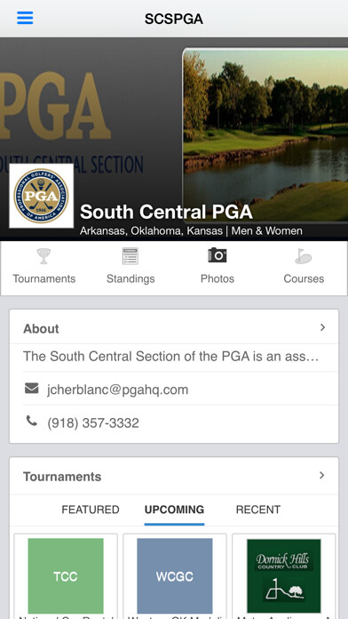 Emulate iPhone app PGA South Central Section using MyAndroid