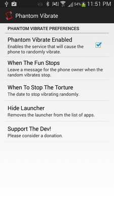 Emulate Android APK Phantom Vibrate