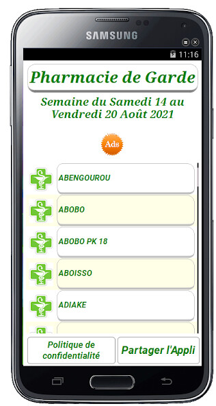 Run android online APK Pharmacies de garde CI from MyAndroid or emulate Pharmacies de garde CI using MyAndroid
