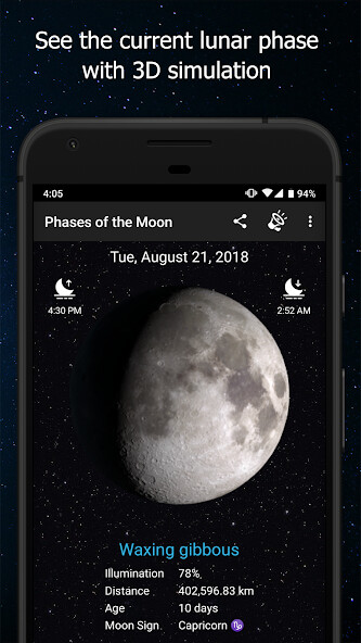 Run android online APK Phases of the Moon from MyAndroid or emulate Phases of the Moon using MyAndroid