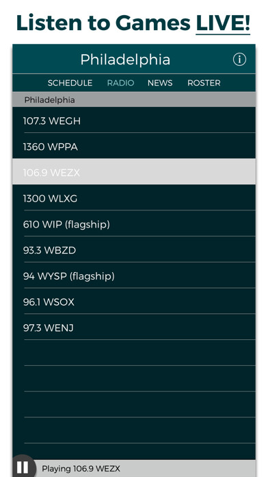Emulate iPhone app Philadelphia Football Radio & Live Scores using MyAndroid Emulate iPhone app Philadelphia Football Radio & Live Scores using MyAndroid